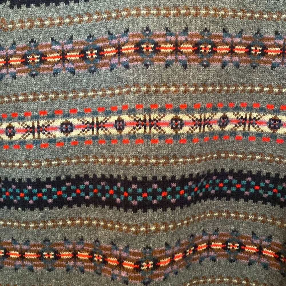 J. Crew Multicolor Patterned Crewneck Sweater